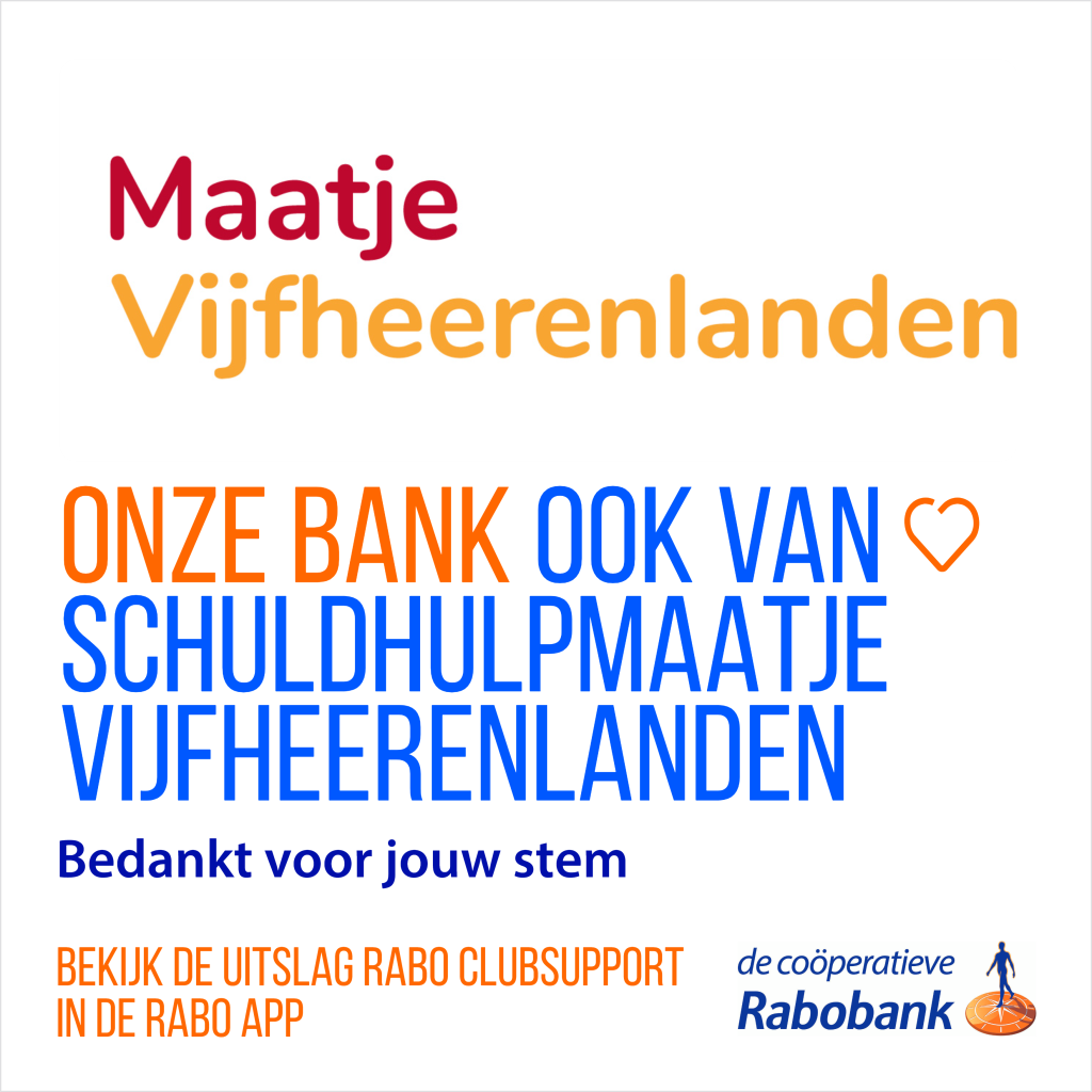 Poster-Social RABO Stem op schuldhulpmaatje Vijfheerenlanden