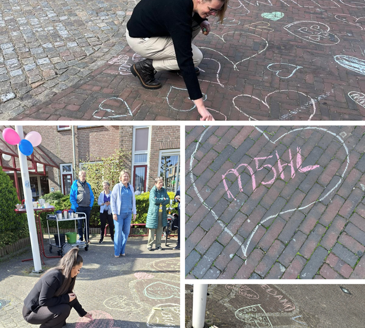 Stoepkrijthartjes voor het Internationale Jaar van de Vrijwilliger