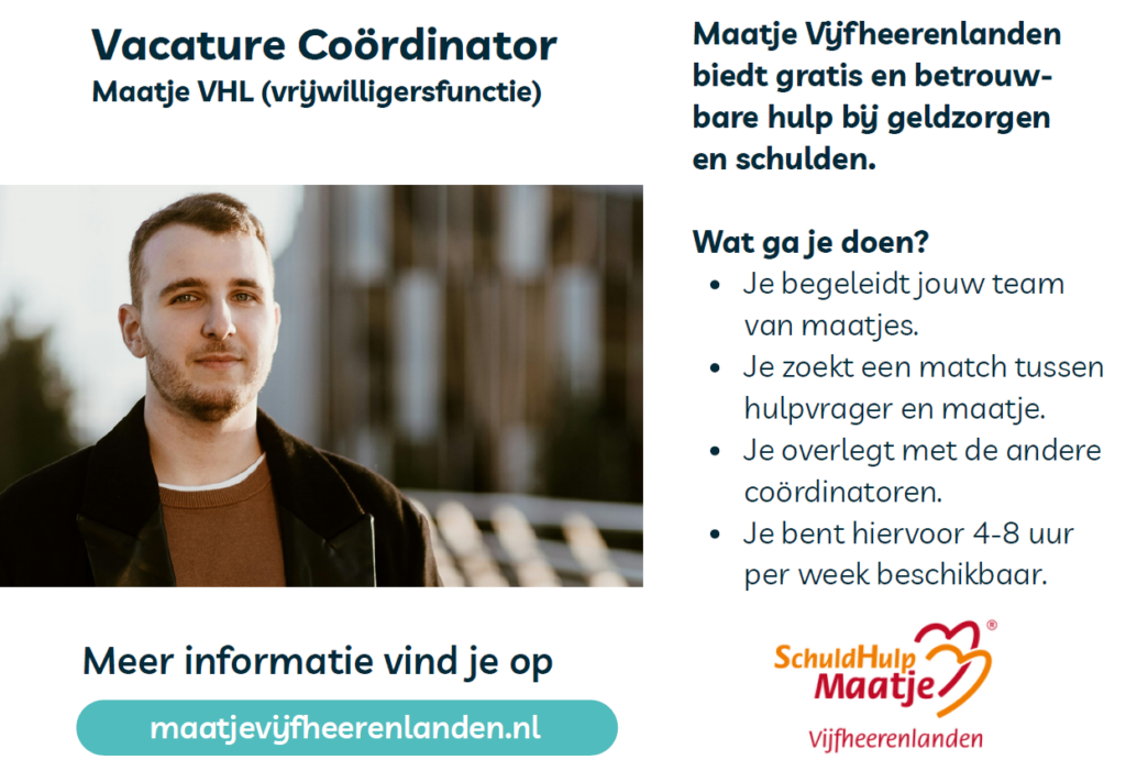 Folder Werving Coördinator bij Maatje Vijfheerenlanden?